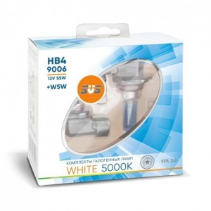 Автолампы 12V HB4/9006 55W White 5000K (2шт+2шт W5W) SVS Ver.2.0 Автолампы 12V HB4/9006 55W White 5000K (2шт+2шт W5W) SVS Ver.2.0