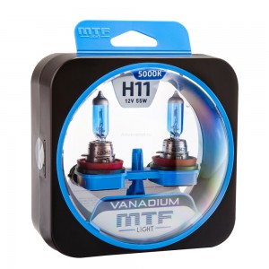 Набор ламп H11 12V 55w VANADIUM 5000К MTF Набор ламп H11 12V 55w VANADIUM 5000К MTF