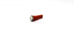 Лампа светодиодная Т5 (W2,0-4,6d) красная, 1 SMD 5050 диод (б/цокольная малая) 12v