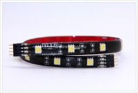 Гибкая светодиодная полоса DC 12V,30 см,  5050 SMD, 2,4W, IP65, 12SMD, black pcb, RGB, MTF