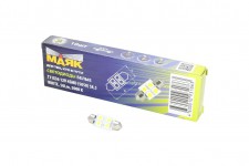 Светодиод 12V T11x36/38 S8,5 4SMD (5,0x5,0) WHITE  (салон, номерн. знак) Маяк