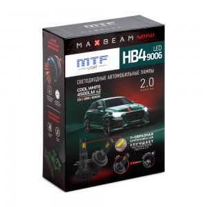 Светодиодные лампы MTF Light, серия MaxBeam Mini, HB4(9006), 12V, 45W, 4500lm, 6000K, кулер, к-кт.