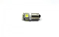 Лампа светодиодная Т8.5 (BA9s) белая, 5 SMD 5050 диодов (с цоколем) 12V