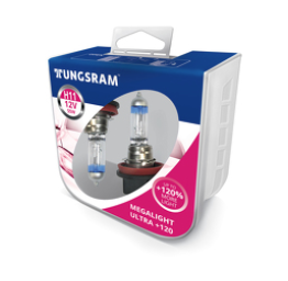 Автолампа H11 12V-55W (PGJ19-2) Megalight Ultra +120 (2шт.) Tungsram