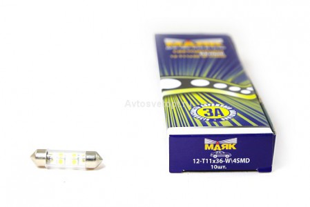 Светодиод 12V T11x36/38 S8.5 (4SMD) (3.5*2.8) WHITE Маяк Светодиод 12V T11x36/38 S8.5 (4SMD) (3.5*2.8) WHITE Маяк