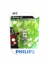 Автолампа H1 12V 55W (P14.5s) Long Life  ECO (блистер)  12258LLECOB1 PHILIPS