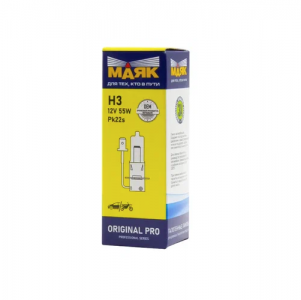 Автолампа H3 12V 55W (PK22s) ORIGINAL PRO 02320 "Маяк" Автолампа H3 12V 55W (PK22s) ORIGINAL PRO 02320 "Маяк"