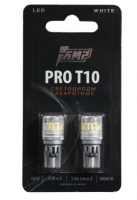 Светодиоды W5W 5000К WHITE PRO T10 (2 шт) AMP