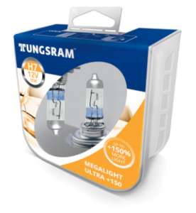 Автолампа H7 12V- 55W (PX26d) Megalight Ultra +150 (2шт.) Tungsram