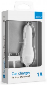 Авто З/У Apple 30-pin iPhone 3/4, белый 1000 ma Deppa Авто З/У Apple 30-pin iPhone 3/4, белый 1000 ma Deppa