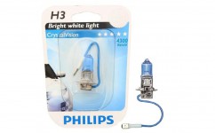 Автолампа H3 12V 55W (РK22s) Crystal Vision 12336 CV  PHILIPS 