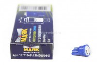 Светодиод 12V T10  BLUE (1SMD) W2.1x9.5d (габарит, повторитель поворота) Маяк