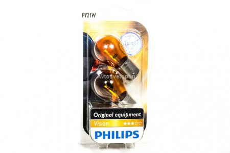 Автолампа 12V PY21W (BAU15s) (блистер 2шт) 12496NAB2 PHILIPS Автолампа 12V PY21W (BAU15s) (блистер 2шт) 12496NAB2 PHILIPS