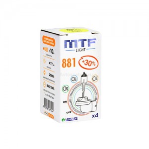 Автолампа  H27/2 12V 881 27w  Standard+30% MTF