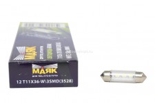Светодиод 12V T11x36/38 S8,5 3SMD (3.5x2,8) WHITE (салон, номерн. знак) Маяк