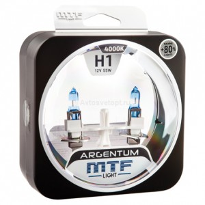 Набор ламп H1 12V 55w ARGENTUM +80% 4000K MTF Набор ламп H1 12V 55w ARGENTUM +80% 4000K MTF