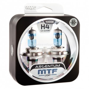 Набор ламп H4 12V 60/55w ARGENTUM +80% 4000K MTF Набор ламп H4 12V 60/55w ARGENTUM +80% 4000K MTF