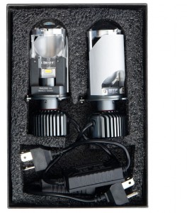 Светодиодные линзы MTF Light серия MiniLENS H4, 12V, 24/36W, 5500K, 4000lm, комплект.