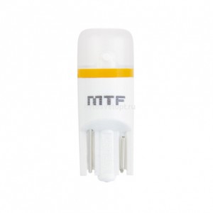 Cветодиод 12V MTF Light,Т10/W5W, 1W, 4000К(теп бел свет), линза матовая, Тайвань, (2шт)