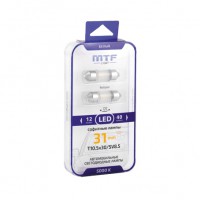 Cветодиод 12V MTF Light, C5W/10.5х31/31mm, 5000К(белый свет), 0.5W, Тайвань,(2шт)