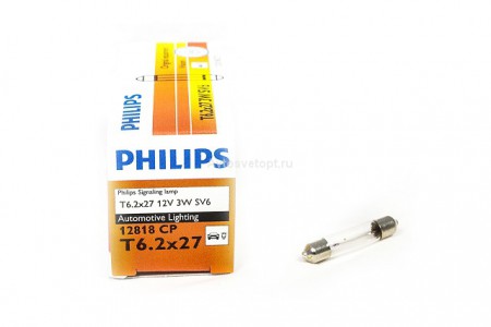 Автолампа 12V C3W FEST (T6, 2х27) 12818CP PHILIPS Автолампа 12V C3W FEST (T6, 2х27) 12818CP PHILIPS