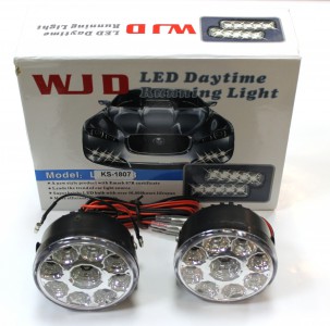 Дневные ходовые огни KS-1807 (9LED) провода (2шт) 12V