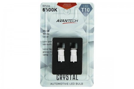 Светодиоды 12V LED T10 W5W 5700K линза (2 шт) Avantech Светодиоды 12V LED T10 W5W 5700K линза (2 шт) Avantech