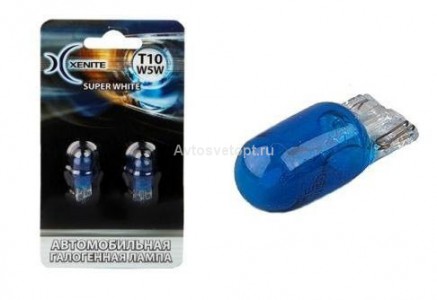 Автолампы T10 (W5W) SUPER WHITE (комплект 2 шт) Xenite Автолампы T10 (W5W) SUPER WHITE (комплект 2 шт) Xenite