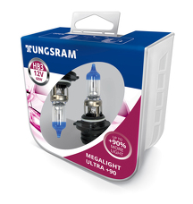 Автолампа HB3 12V- 60W (P20d) Megalight Ultra +90 (2шт.) Tungsram