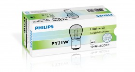 Автолампа  12V  PY21W (BAU15s) LLECO YELLOW 12496LLECOCP PHILIPS