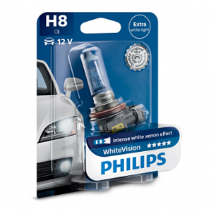 Автолампа H8 12V 35W (PGJ19) WhiteVision 12360WHVB1 PHILIPS Автолампа H8 12V 35W (PGJ19) WhiteVision 12360WHVB1 PHILIPS