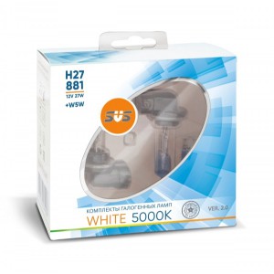 Автолампы 12V H27/881 27W White 5000K (2шт+2 штW5W) SVS Ver.2.0 Автолампы 12V H27/881 27W White 5000K (2шт+2 штW5W) SVS Ver.2.0